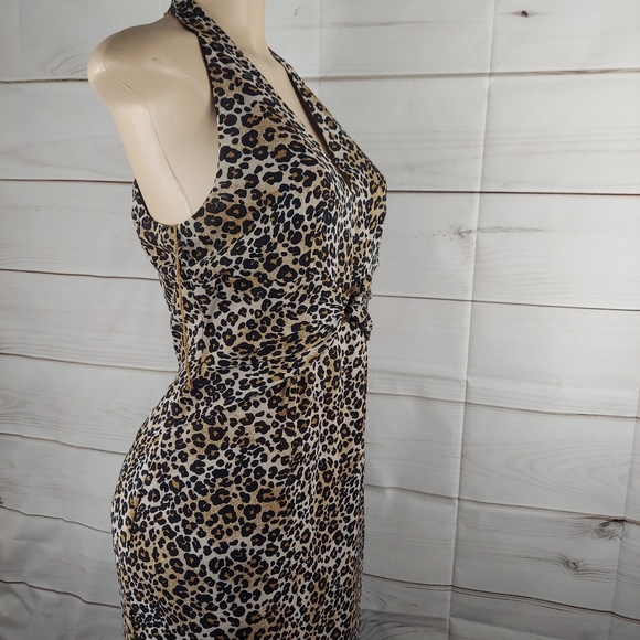 Donna Morgan AnimalPrint  Sleeveless silk Dress size 10 - Picture 5 of 11